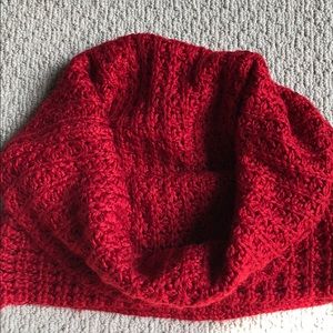 Red cowl neck
